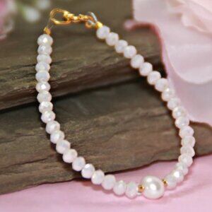 NEW Heirloom Collection Baby Pearl Bracelet Opaque Pink Infant crystal baptism